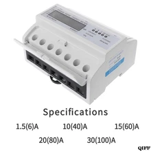 3 Phase 4 Wire Electric LCD Display Digital Energy Meter Calibrated For DIN Rail Power Meters 50/60HZ Jun17