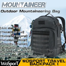 WOSPORT Outdoor Travel Bag 3P MOLLE Tactical Backpack Airsoft Hunting Sports Climbing Camping Cycling Hiking Assault