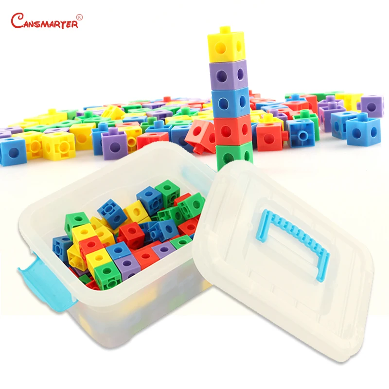 Монтессори, Обучающие Математические Игрушки, кубический блок с пластиковой коробкой для детского сада, обучающие материалы Монтессори