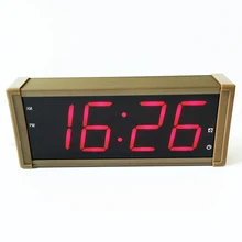Large display LED digital alarm clock with metal shell EU plug for free electronic calendar desktop clock LCD table clock