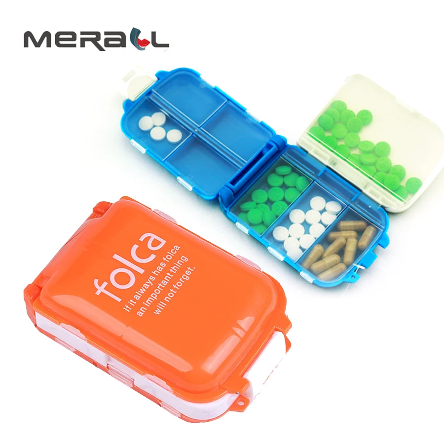 

Daily Pill Box Tablets Container Travel Drug Divider Medicine Organizers Storage Blue Weekly Pillbox Case Health Care Products