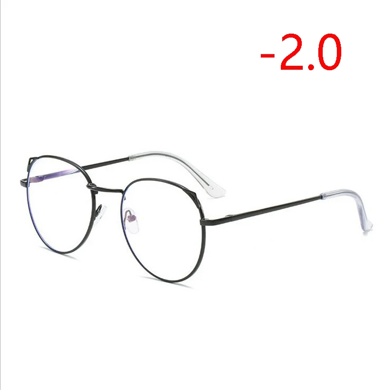 Кошачий глаз близорукость очки с градусом женские металлические оправы PC линзы очки для близоруких женщин 0-0,5-1,0-1,5-2,0-2,5-3,0-6,0 - Цвет оправы: Myopia 200