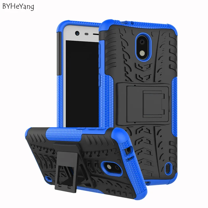 BYHeYang 5" Cover Case For Nokia 2 Hybrid Armor 2 In 1 Stand Cases For Nokia 2 Dual Layer
