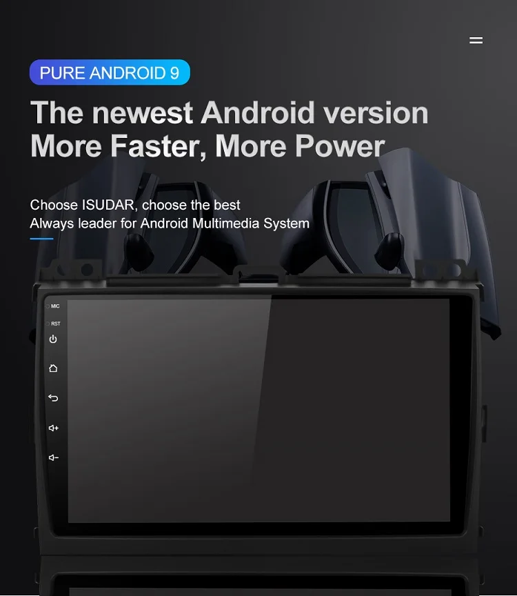 Sale Isudar 1 Din Android 9 DVD Auto Radio For Toyota/Prado 120 2004-2009 Car Multimedia Player Octa Core RAM 4G ROM 64GB GPS DVR DSP 3