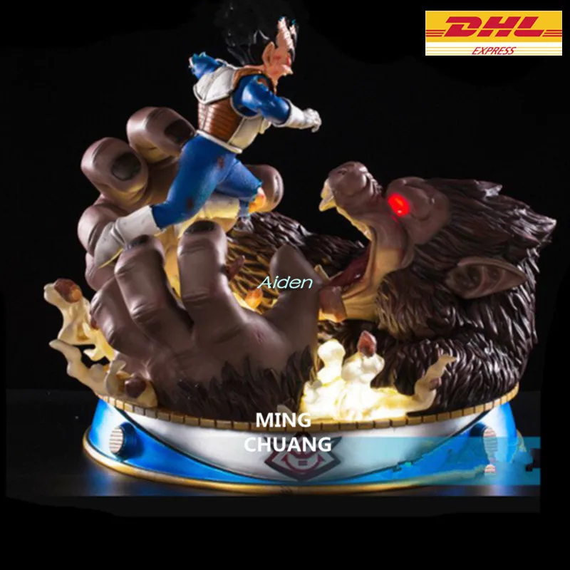 

18" Dragon Ball Statue Saiyan Bust Vegeta VS Son Gohan Full-Length Portrait The Big Ape GK Action Figure PF Toy BOX 46CM B1233