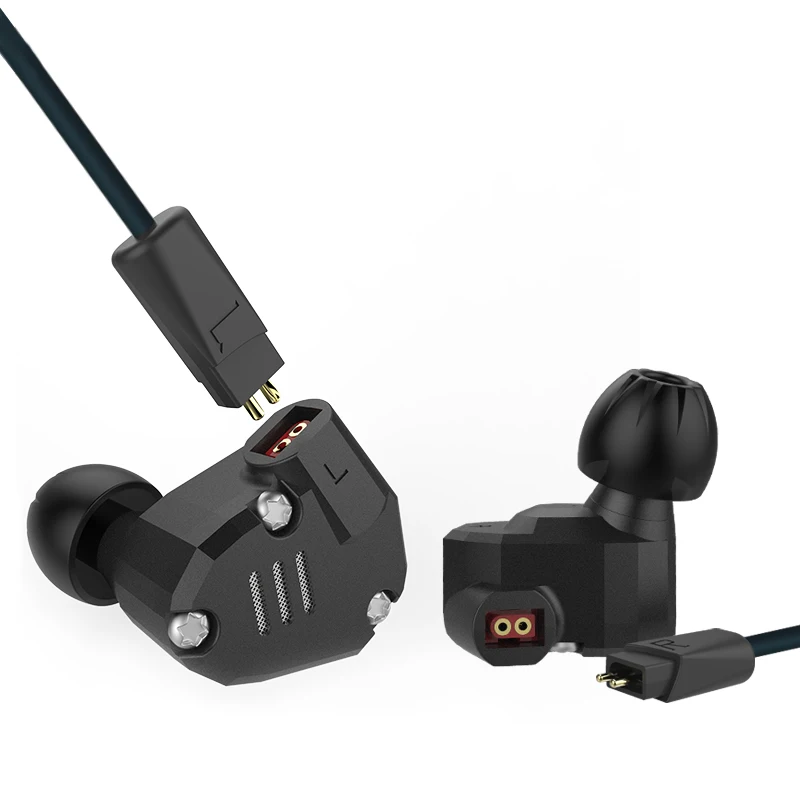 KZ ZS6 2DD+ 2BA HIFI бас гарнитура спортивные наушники-вкладыши Динамический драйвер шумоподавление Гарнитура замена кабеля as10 AS10