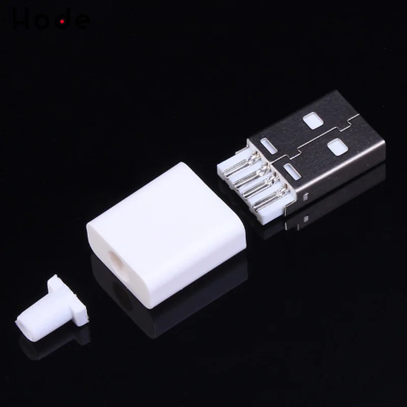 10 шт. DIY Micro USB 2 0 штекерные соединители тип A набор покрывает белый 5 P кабель для