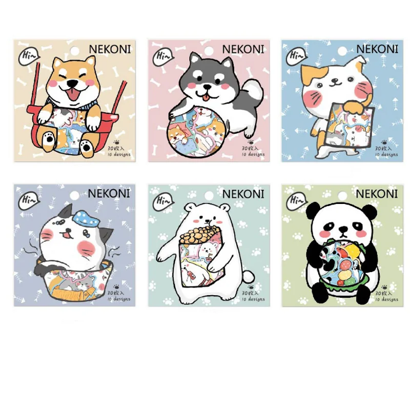 

30 Pcs/pack Lovely Animal Shiba Dog Paper Stickers Diary Label Stationery Stickers Decorative Scrapbooking DIY Stickers Gifts