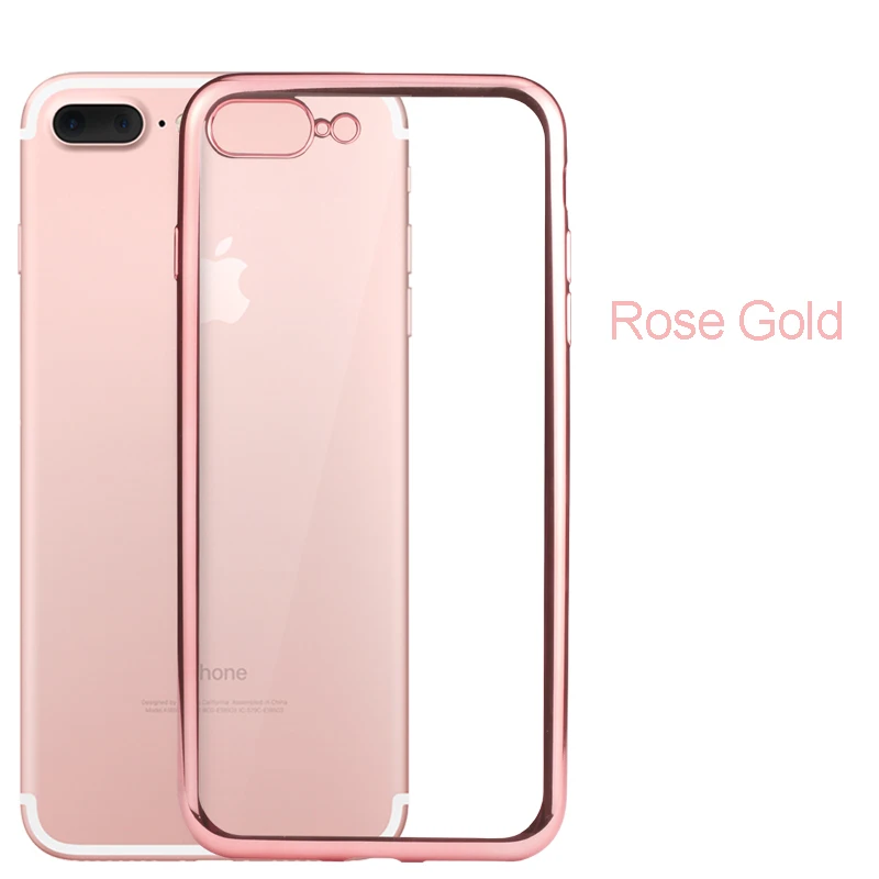 Case For iPhone 5 5S SE 6 6S plus 7 Plus Luxury Plating Gilded Transparent TPU Silicone Soft Phone Cases Cover For iPhone 6 Case (14)