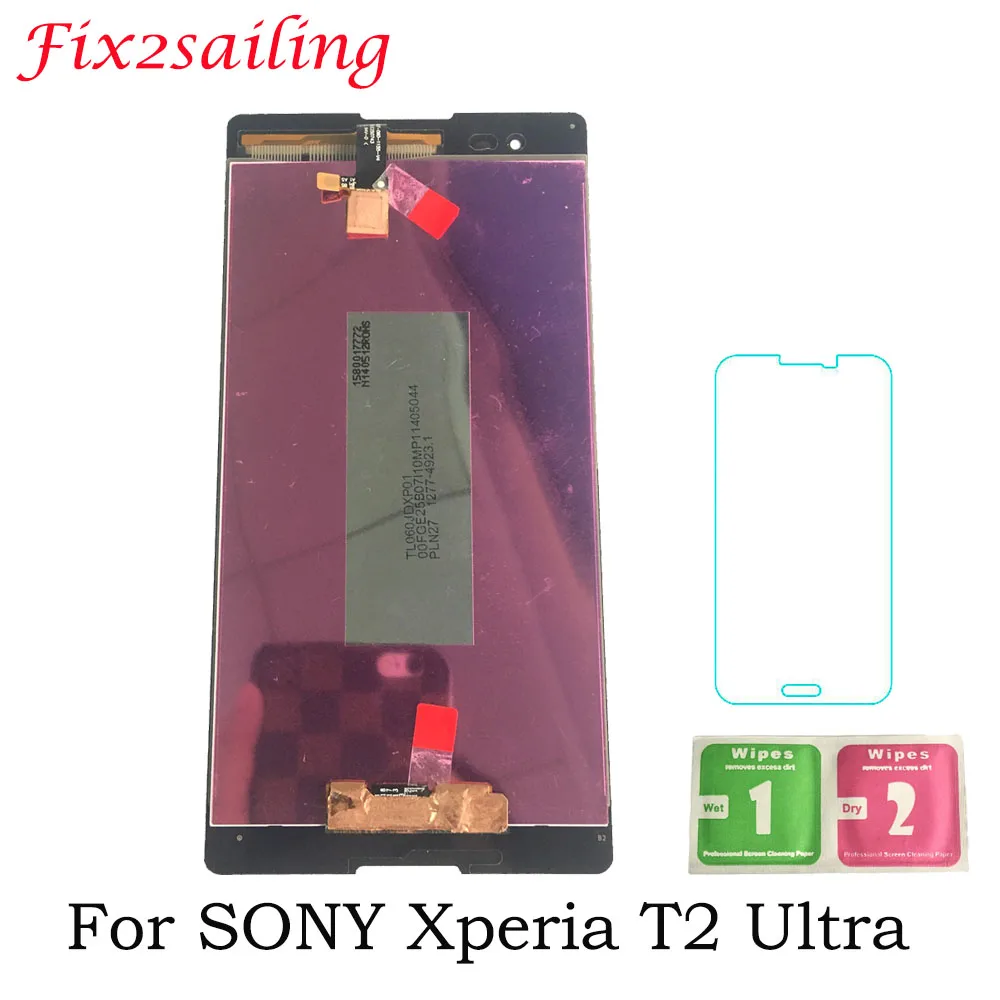 

6.0'' Tested LCD Display For SONY Xperia T2 Ultra LCD Display Touch Screen D5322 D5303 D5306 XM50h Digitizer with Frame