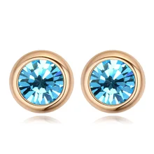 Кристаллы от Swarovski модные круглые серьги-гвоздики Brincos Ювелирные изделия Bijoux золотого цвета серьги для женщин и мужчин