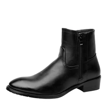 Ботинки из натуральной кожи мужские высокие мужские ботильоны британский модный мужской ботинки челси Модная стильная мужская кожаная обувь
