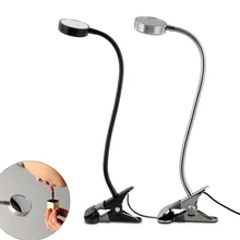 Светодиодная настольная лампа с зажимом для макияжа, маленькая настольная лампа, питание от usb, 5 В, 3 Вт, три цвета, светильник для изменения цвета, мягкий светильник, лампа для чтения с защитой глаз