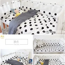 Детские постельные принадлежности для кроватки с рисунком из мультфильма, 7 шт., комплект дышащего постельного белья для малышей, включает вставки для кроватки, пододеяльник, наволочка