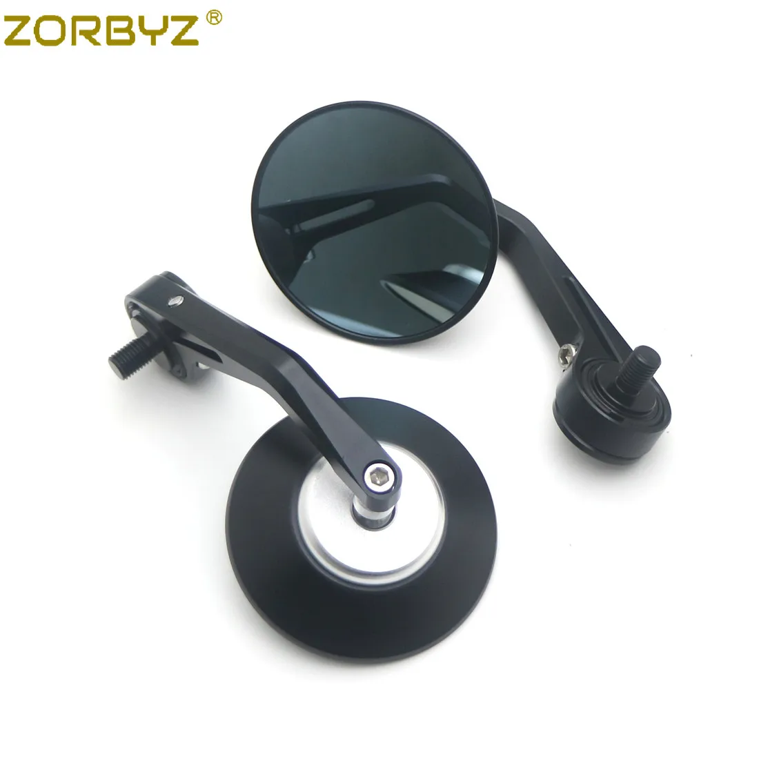 ZORBYZ Black CNC Round Handlebar End Side Mirror For Aprilia