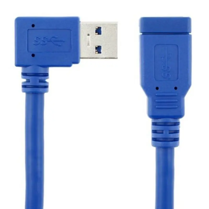 30 см USB 3,0 правый угол и левый угол папа к USB 3,0 Женский Удлинительный кабель 1 фут Usb Удлинительный кабель