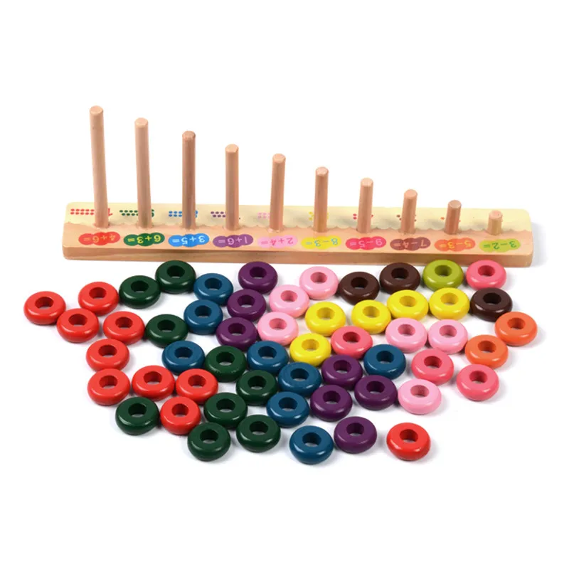 Baby Early Educational Toys Montessori Materials Gift Wood Math Blocks Shape Sorter Knob Puzzle Learning