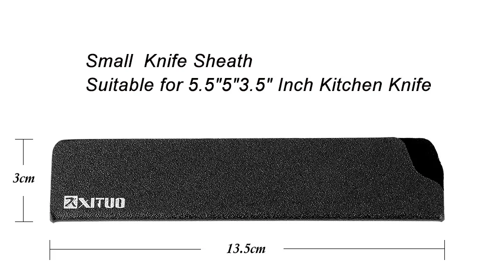 XITUO " 7" " 5" 3," дюймов нож шеф-повара оболочка для нарезки овощей Santoku для очистки овощей чехол для кухонного ножа рукав инструмент черный чехол