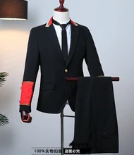 Freeship mens air force/captain/military cosplay uniform jacket and pants/stage performance/studio suit/asia size