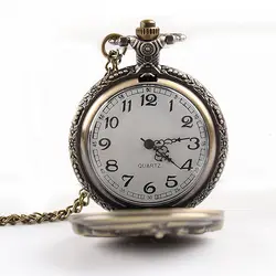 Винтажная антикварная резьба мотоцикл стимпанк кварцевые карманные часы ретро бронзовое женское мужское ожерелье с подвеской часы с