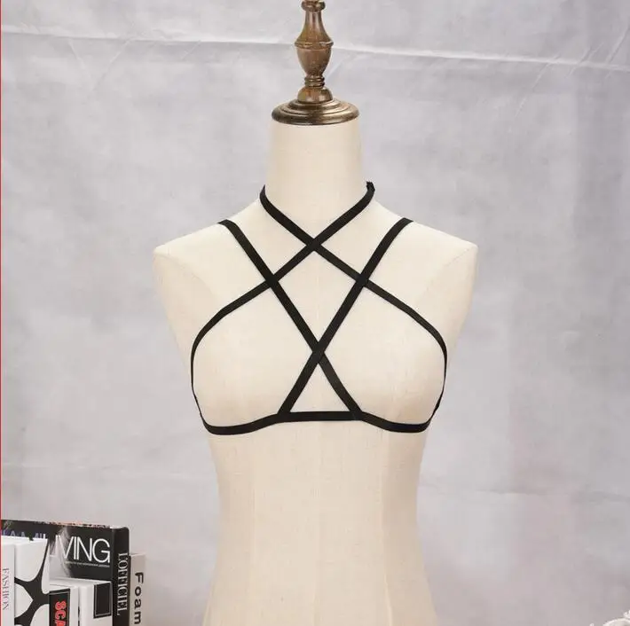 New Design Black Adjustable Elastic Straps Crossed Breast Body Harness Sexy Accessory For Women | Украшения и аксессуары