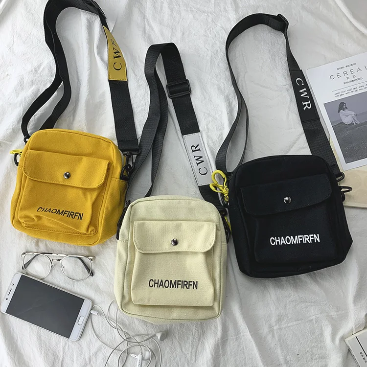 

Fashion Mini Messenger Bags Women Canvas Handbags 2019 New Female Students School Bags Casual Zipper Soft Shoulder Bags