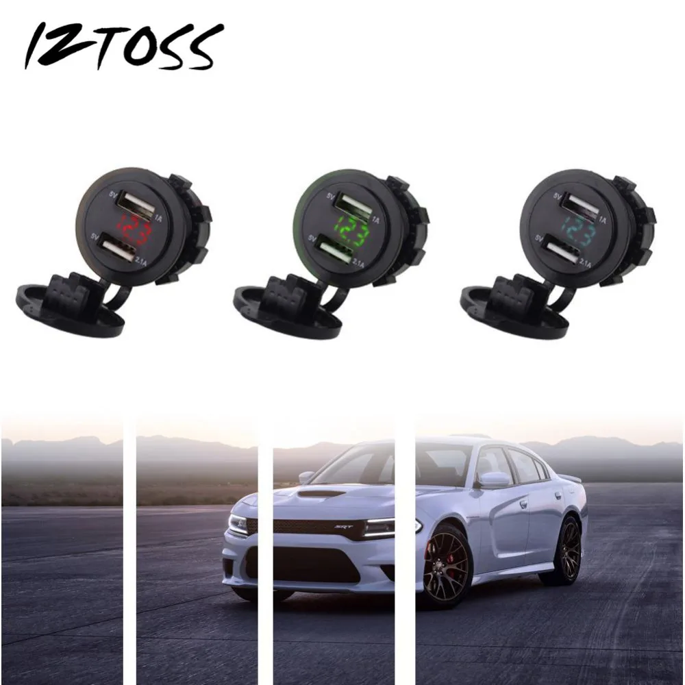 Зарядное светодиодный 12 24 В с двумя USB портами|car dual usb socket|socket car chargercar power outlet |