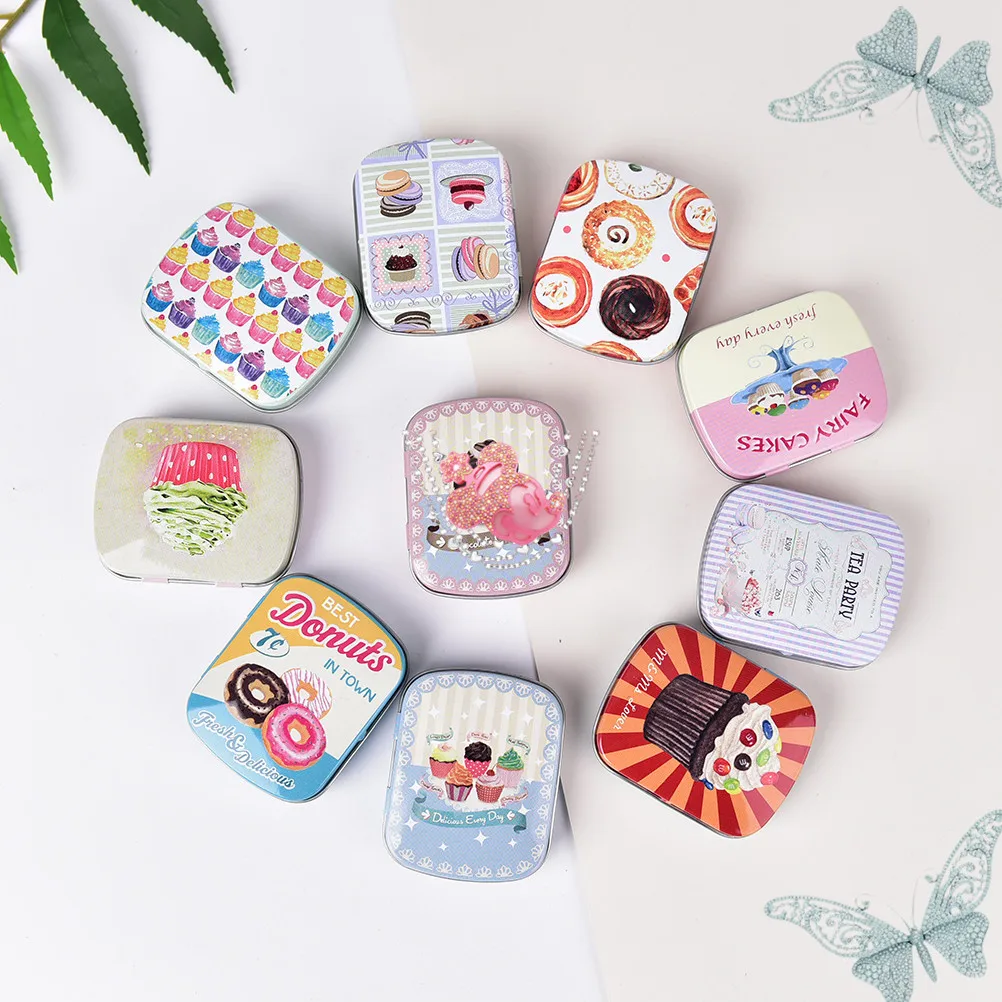 

Lovely Colorful Mini Tin Case Sealed Jar Packing Boxes Pill Case Boxes Small Boxes Cans Color Random