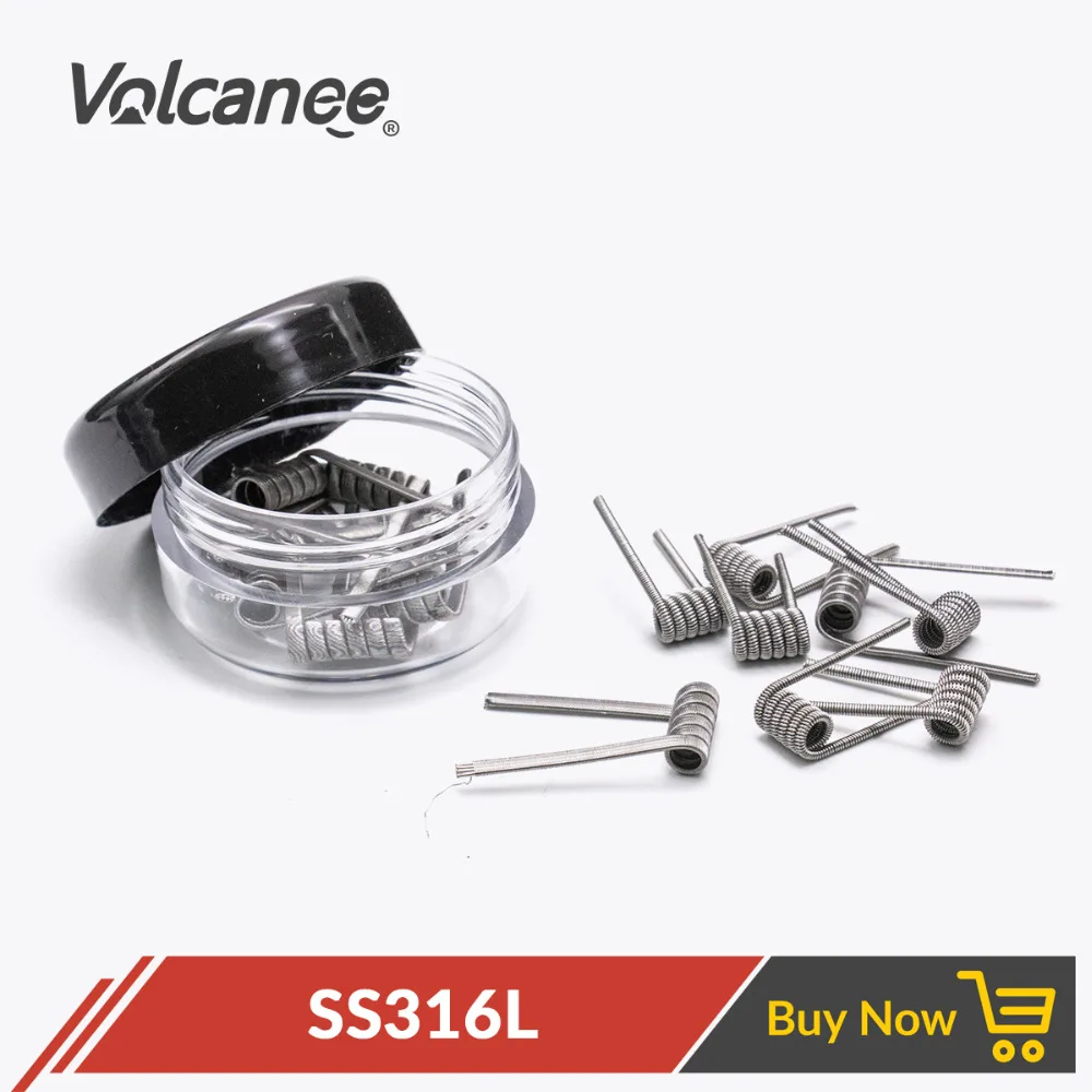 

Volcanee 10pcs Premade Coil SS316L Resistance Wire Nichrome Prebuilt Coils for RDA RTA Atomizer Heat Resistance Vape Tank Wire