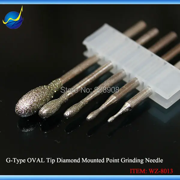 2 Sets OVAL Tip Lapidary Diamond Mounted Drills Burrs 1.2mm to 5.0mm