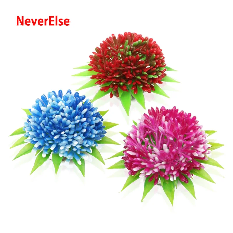 

Artificial Aquarium Decoration Plants Flowers Red/Blue/Pink Dia6cm Fish Tank Ornament Accessories Perfect for Garden Patio Pond