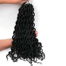 Feibin глубокий Locs плетение, косички, искусственные локоны в стиле Crochet вьющиеся уложенные пряди волос косы для наращивания волос 24 корня/пакет 22 дюйма