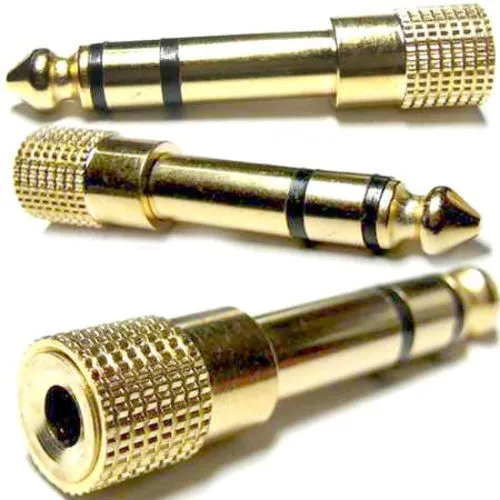 15 pcs/lot High quality 6.35mm plug TO 3.5mm jack Stereo Audio Adapters FOR Headphonesin