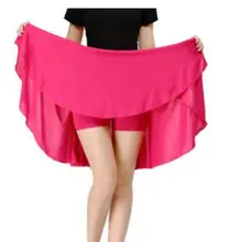 1 шт./лот, Женская однотонная плиссированная юбка для латинских танцев, женская модная квадратная Однотонная юбка для танцев, летняя юбка ярких цветов для танцев