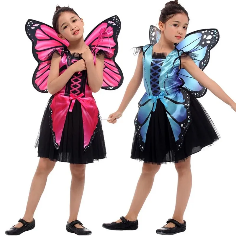 Детские костюмы насекомых с бабочками на Хэллоуин для девочек; сказочные аниме-косплея; карнавальный костюм Пурима для сцены и шоу; праздничное платье для ролевых игр