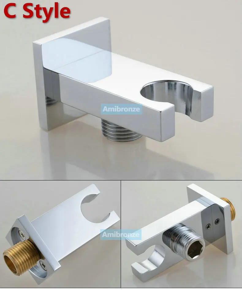 Ручной душевой крючок хромированный полированный душевое сиденье из твердой латуни G1/" с душевым шлангом, монтажные кронштейны для душа