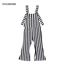 Новинка; крутые детские комбинезоны для маленьких девочек; штаны в полоску; бандажный пояс; одежда без рукавов с открытой спиной; Комбинезоны для маленьких девочек;