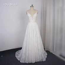 Свадебное платье на тонких бретельках в стиле бохо, кружевное свадебное платье Новое