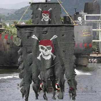 

Free Shipping 1pc 47X53cm Jolly Roger Skull Banner Pirate Flag Halloween Party Deco Supply