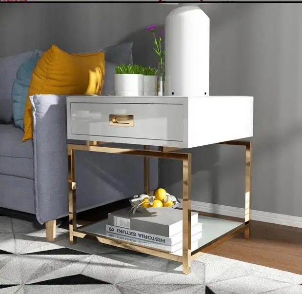 Simple modern tempered glass coffee table. Creative living room small side coffee table.
