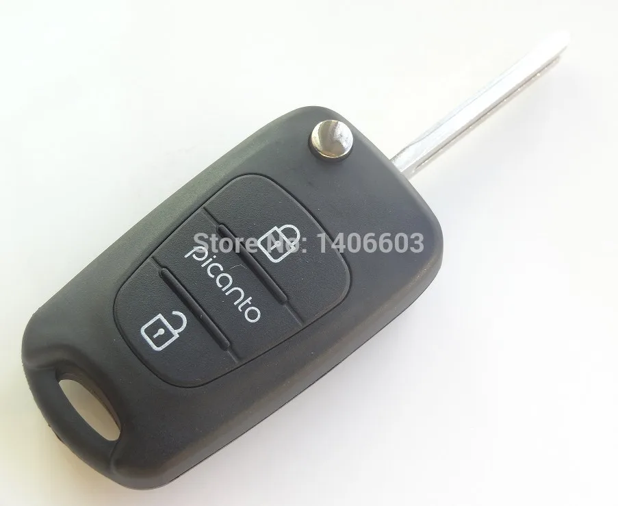 AUTEWODE Replacement Flip Key Shell for KIA Picanto key Fob Shell Case Cover housingCar Key