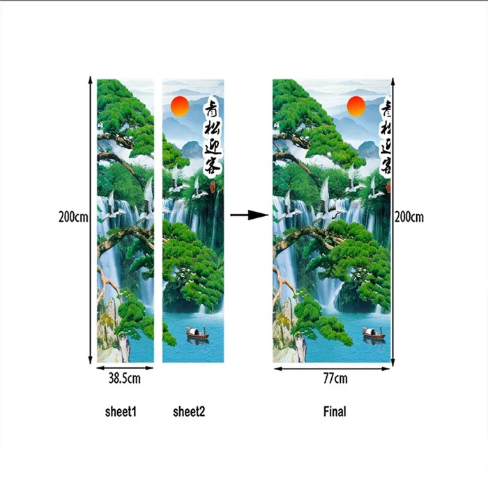Креативные 3D наклейки на двери, ПВХ, водонепроницаемые, для ремонта дверей, Фреска, самоклеющиеся, сделай сам, домашний декор, наклейка 77x200 см