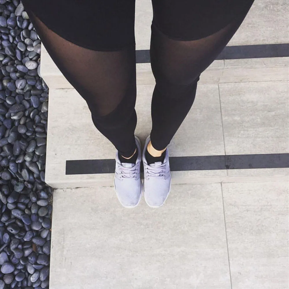 Женские леггинсы для фитнеса и бега с высокой талией, эластичные спортивные лосины женские штаны для йоги, черные спортивные штаны для