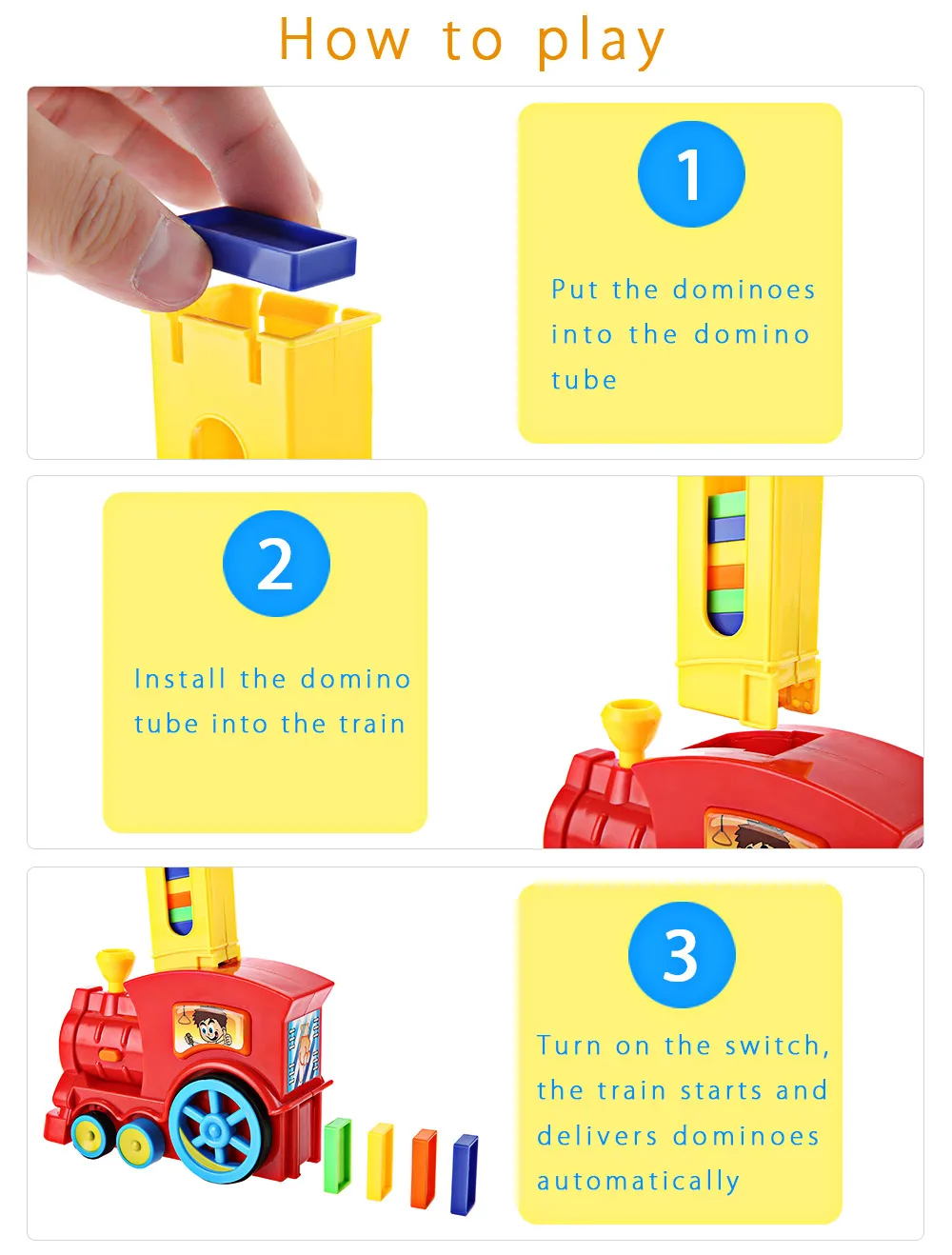 domino rally train