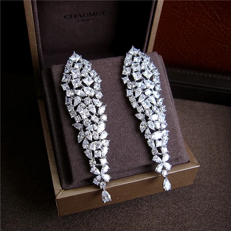 

Fashion AAA cubic zirconia fancy stones drop earrings ,gorgeous women's accessaries,white colour,E6235