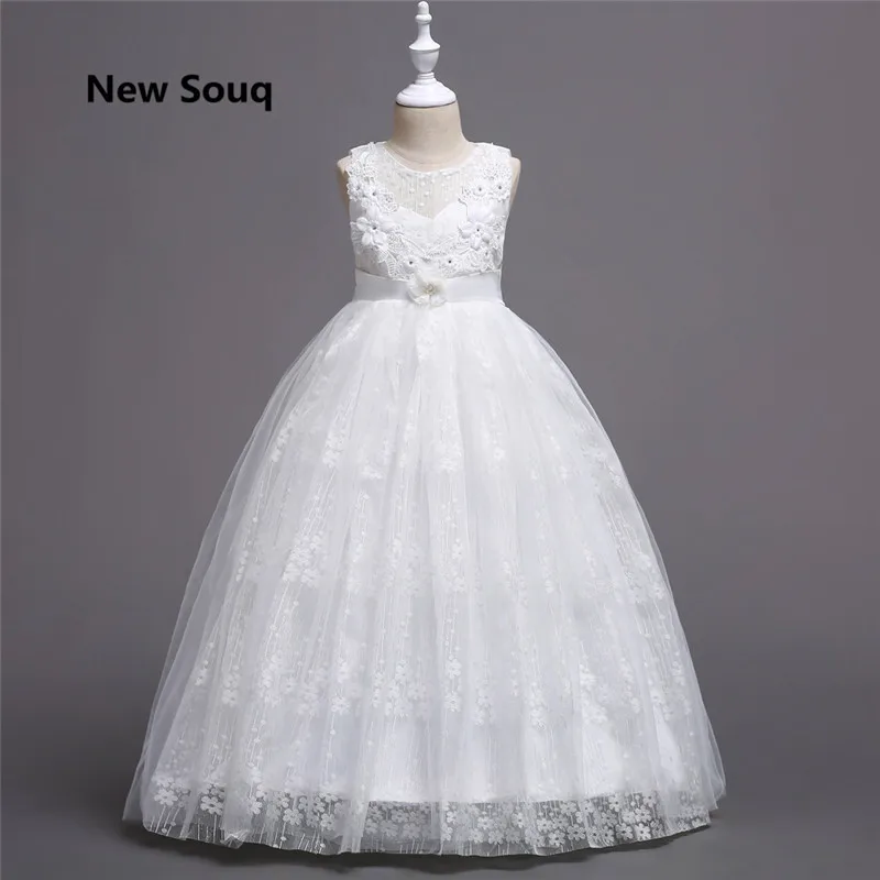 

Cute Applique Lace Flower Girl Dresses For Wedding Performance Costume Holy First Communion Dress Princess Gowns