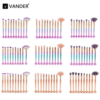 

New Pro 10PCS Shell Makeup Brushes Set Foundation Blending Powder Eyeshadow Contour Concealer Blush Cosmetic Make Up Tools