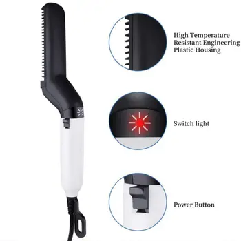 

Multifunctional Quick Professional Hair Straightening Beard Comb Curly Styler Straightening Curler Curling for Men