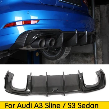 

Rear Diffuser Bumper Lip Spoiler For Audi A3 S3 Carbon Fiber Bodykit Bumper Apron Protector 2017 2018