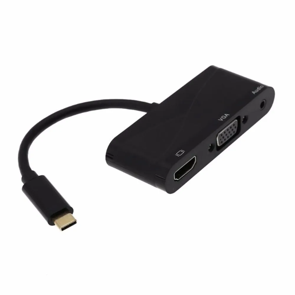 Portable USB 3.1 Type C To HDMI VGA Audio HD High Definition Adapter Converter With Type C To